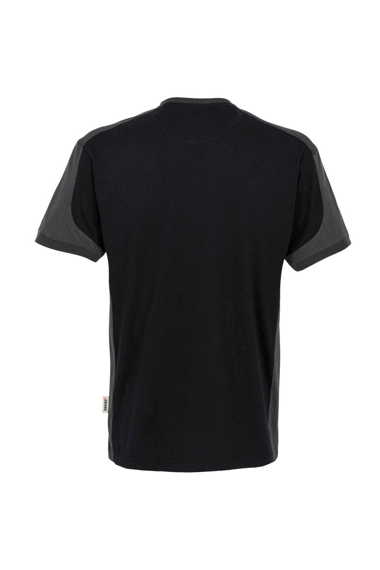 HAKRO T-Shirt Contrast MIKRALINAR® - schwarz/anthrazit