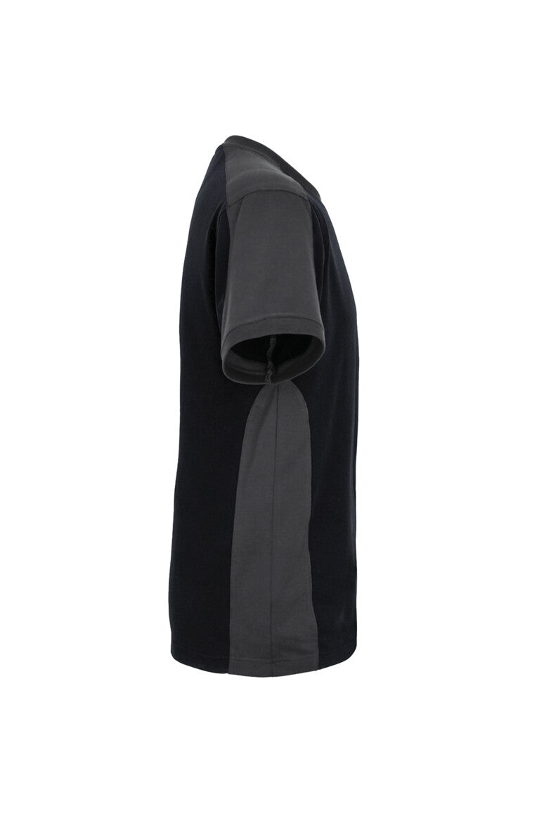 HAKRO T-Shirt Contrast MIKRALINAR® - schwarz/anthrazit