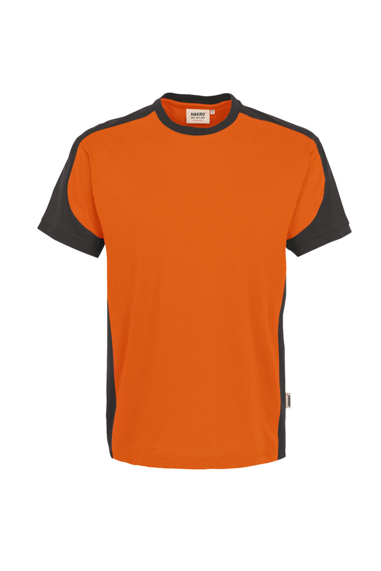 HAKRO T-Shirt Contrast MIKRALINAR® - orange/anthrazit