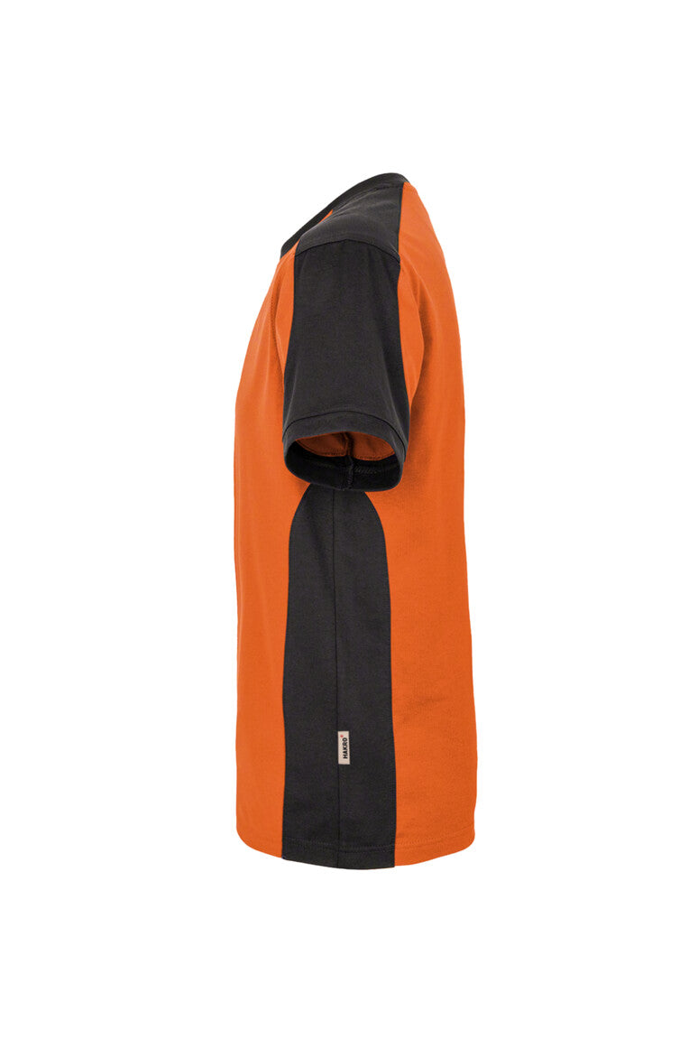HAKRO T-Shirt Contrast MIKRALINAR® - orange/anthrazit