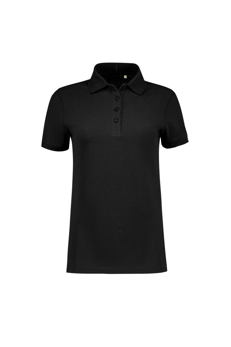 Label-Free Damen Poloshirt Heavy MIKRALINAR® ECO - schwarz