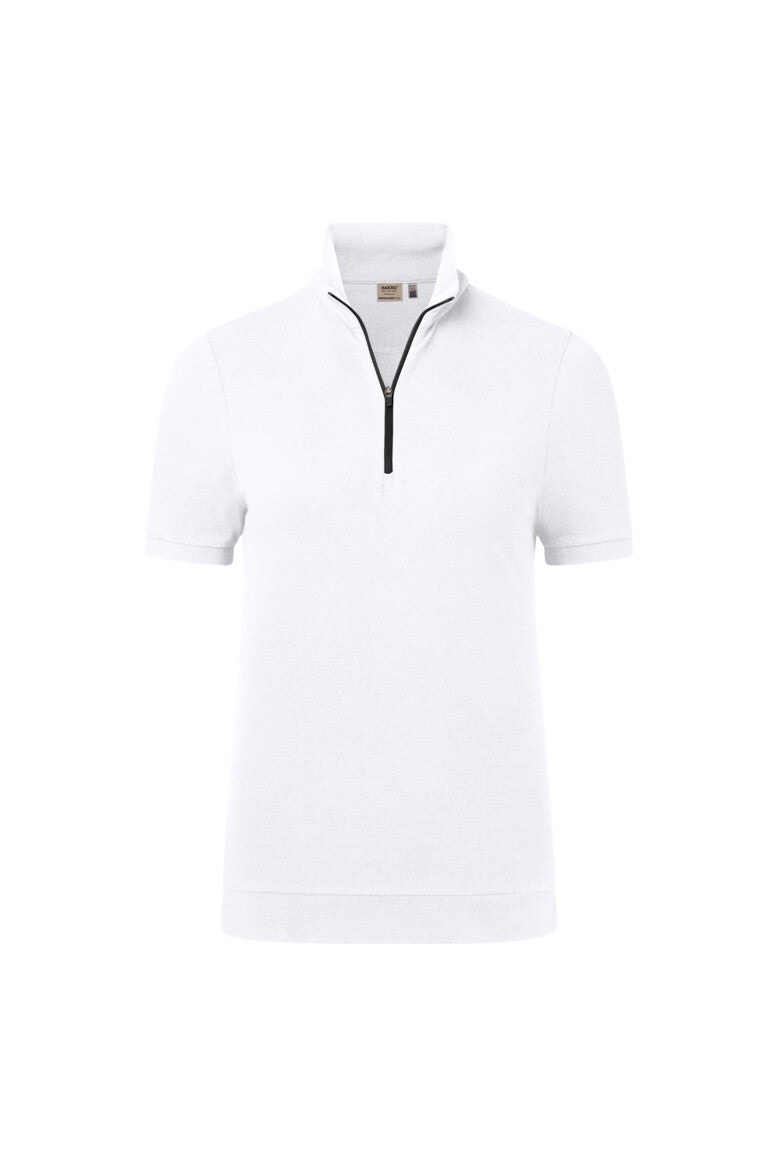 HAKRO Damen Zip-Shirt Piqué MIKRALINAR® ECO - weiß
