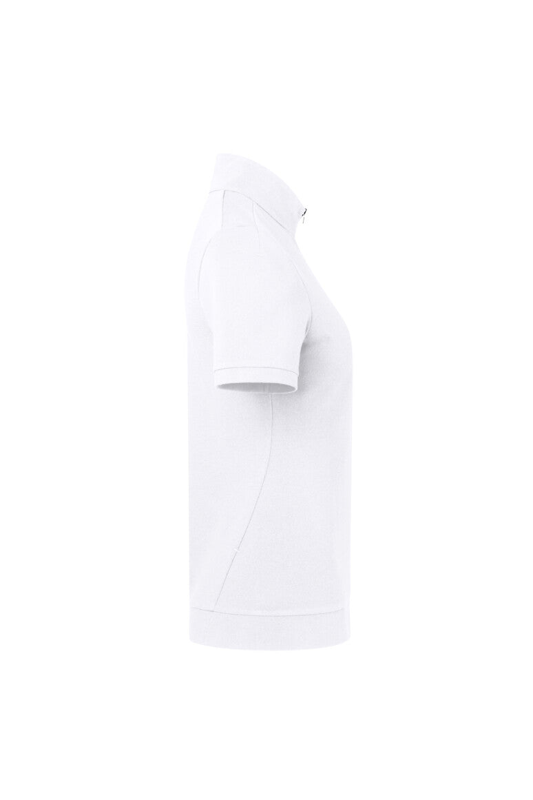 HAKRO Damen Zip-Shirt Piqué MIKRALINAR® ECO - weiß