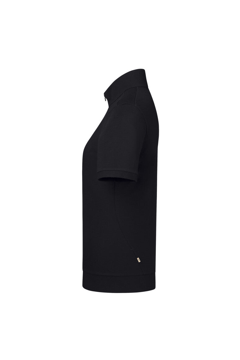 HAKRO Damen Zip-Shirt Piqué MIKRALINAR® ECO - schwarz