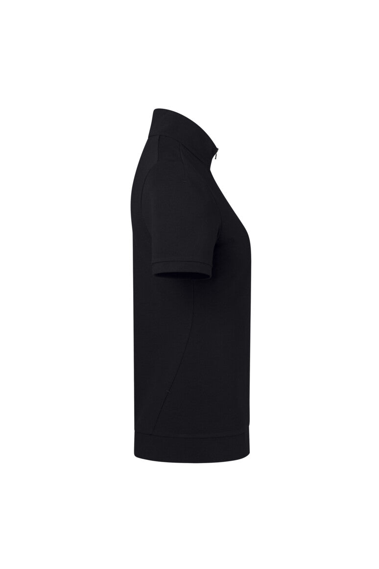 HAKRO Damen Zip-Shirt Piqué MIKRALINAR® ECO - schwarz