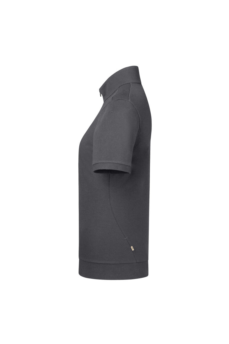 HAKRO Damen Zip-Shirt Piqué MIKRALINAR® ECO - karbongrau