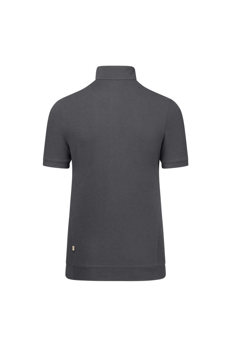 HAKRO Damen Zip-Shirt Piqué MIKRALINAR® ECO - karbongrau