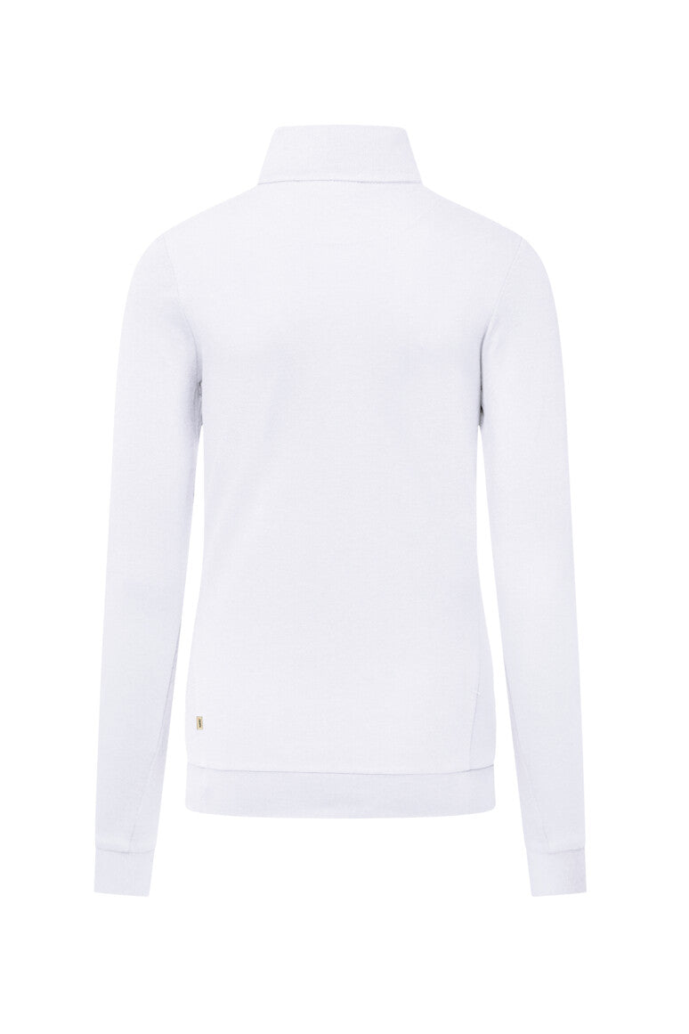 HAKRO Damen Zip-Longsleeve Piqué MIKRALINAR® ECO - weiß