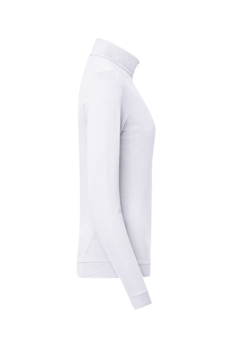 HAKRO Damen Zip-Longsleeve Piqué MIKRALINAR® ECO - weiß