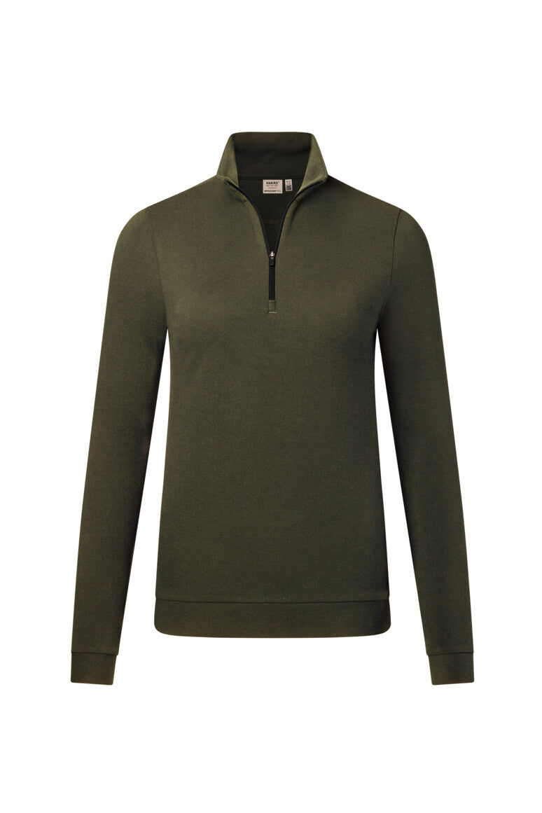 HAKRO Damen Zip-Longsleeve Piqué MIKRALINAR® ECO - olive