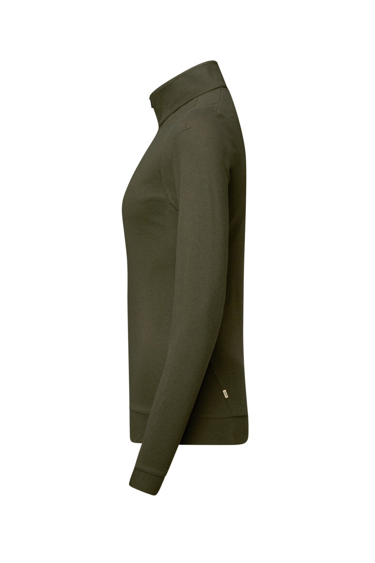 HAKRO Damen Zip-Longsleeve Piqué MIKRALINAR® ECO - olive