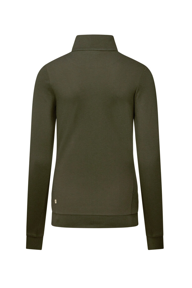 HAKRO Damen Zip-Longsleeve Piqué MIKRALINAR® ECO - olive