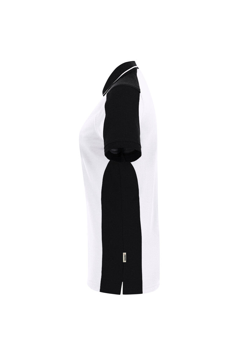 HAKRO Damen Poloshirt Contrast MIKRALINAR® ECO - weiß/schwarz