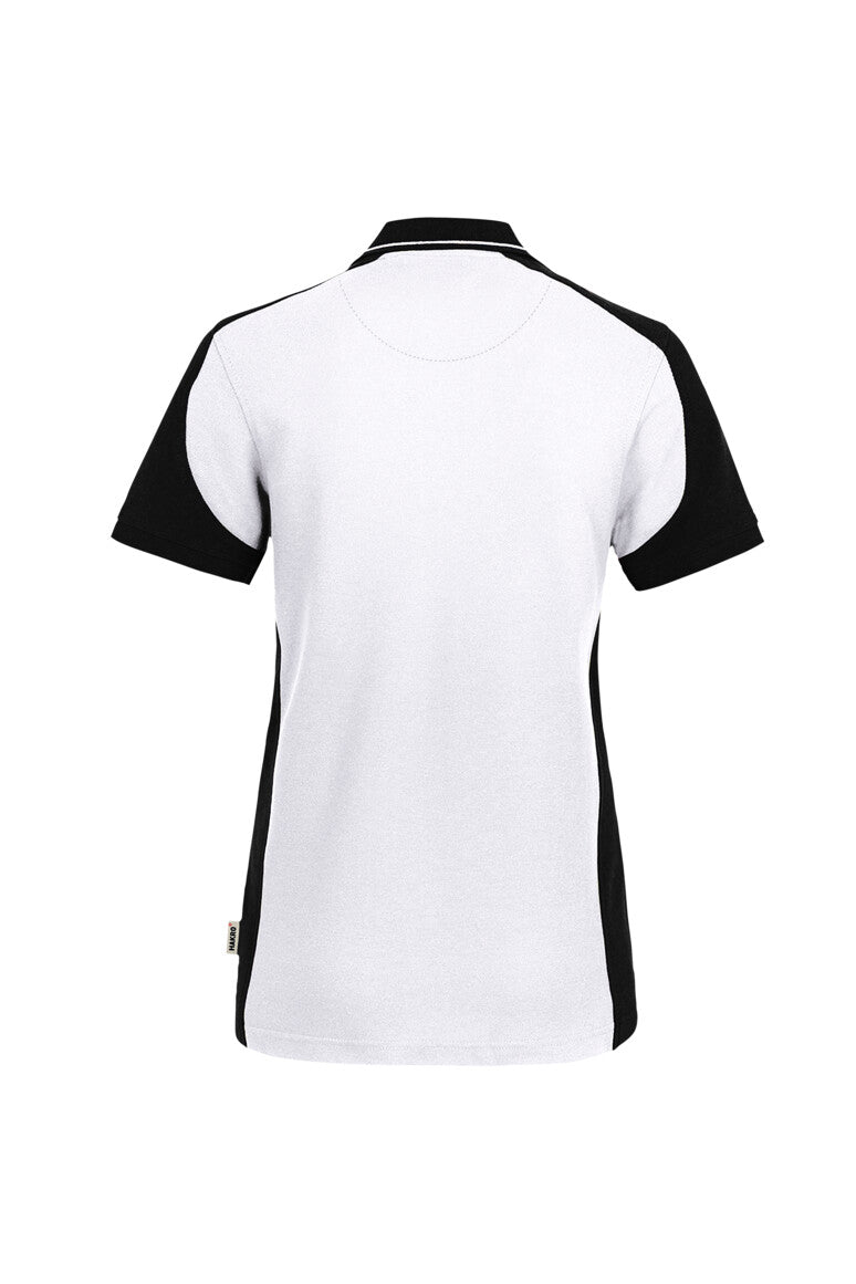 HAKRO Damen Poloshirt Contrast MIKRALINAR® ECO - weiß/schwarz