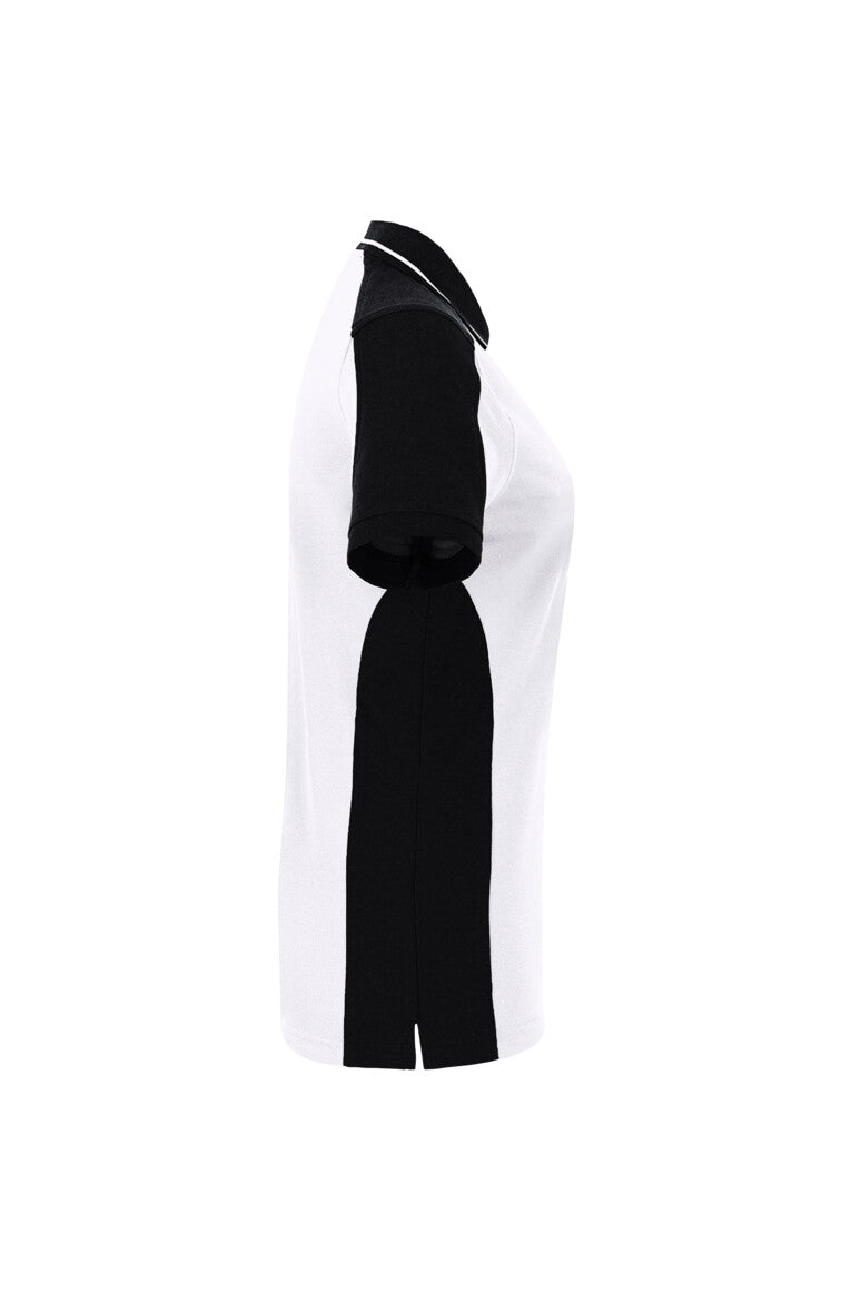 HAKRO Damen Poloshirt Contrast MIKRALINAR® ECO - weiß/schwarz