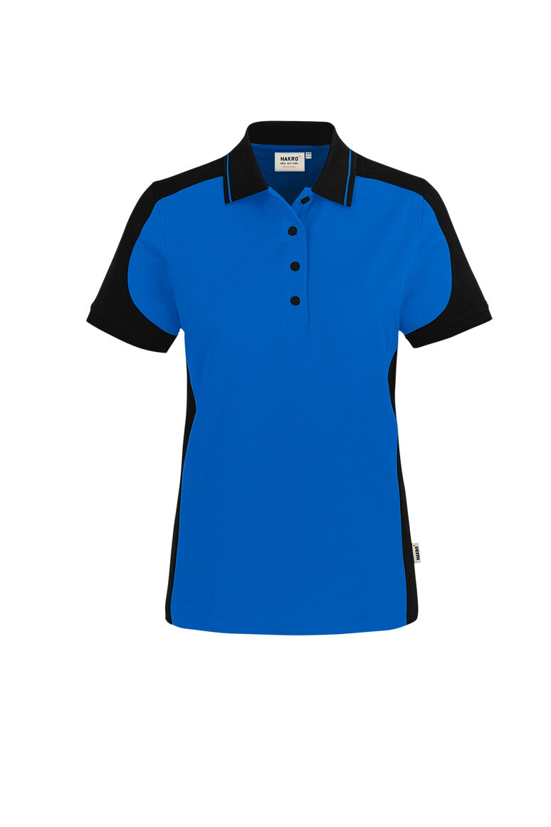 HAKRO Damen Poloshirt Contrast MIKRALINAR® ECO - royalblau/schwarz