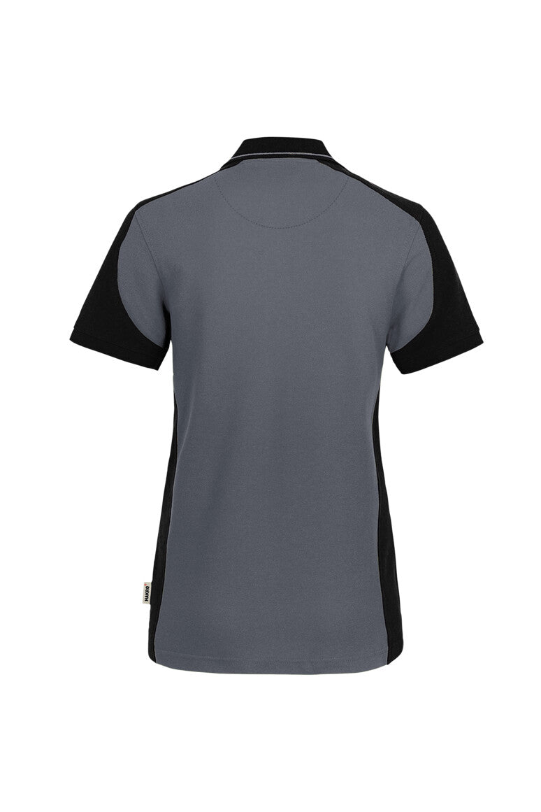 HAKRO Damen Poloshirt Contrast MIKRALINAR® ECO - anthrazit/schwarz