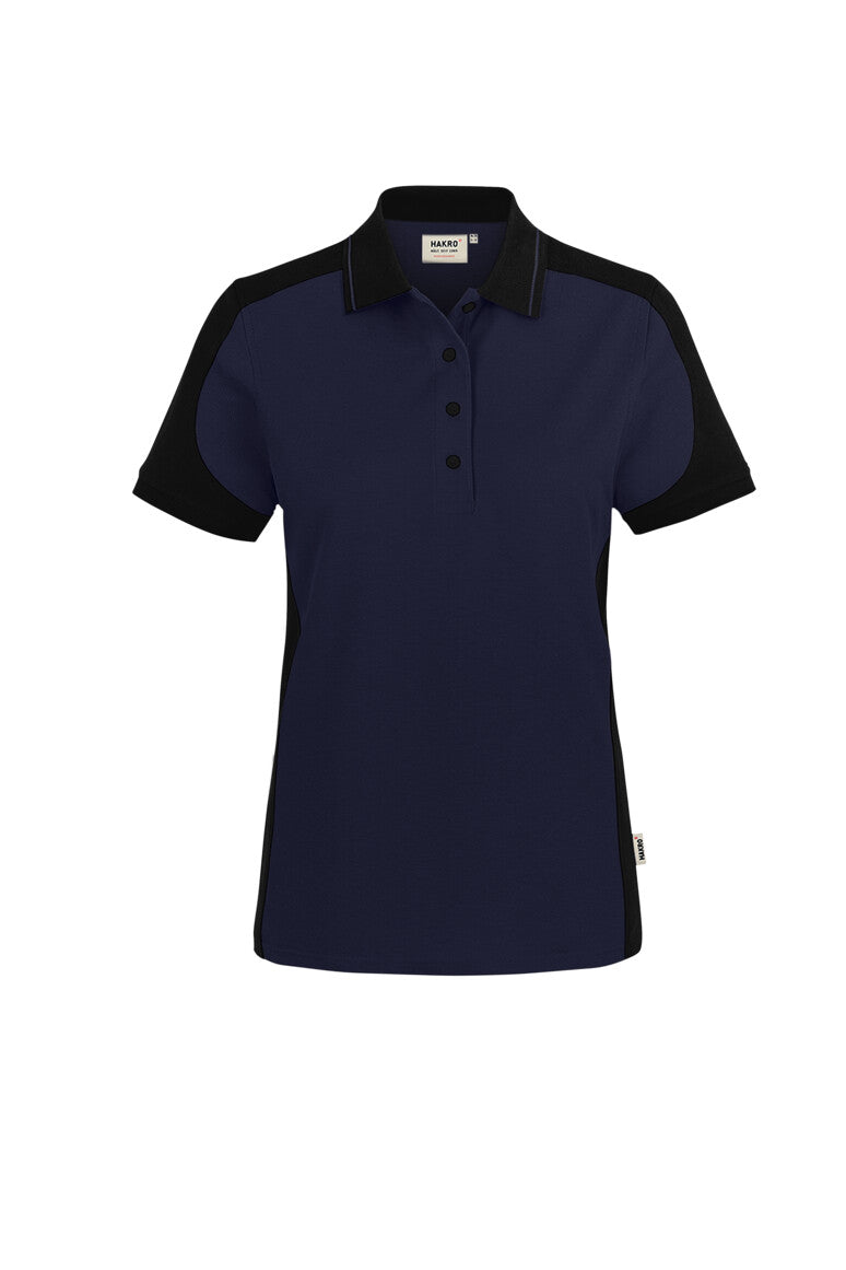 HAKRO Damen Poloshirt Contrast MIKRALINAR® ECO - tinte/schwarz
