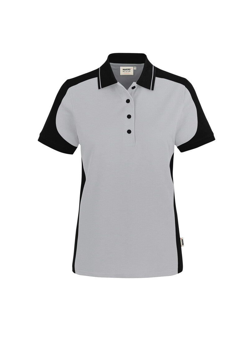 HAKRO Damen Poloshirt Contrast MIKRALINAR® ECO - titan/schwarz
