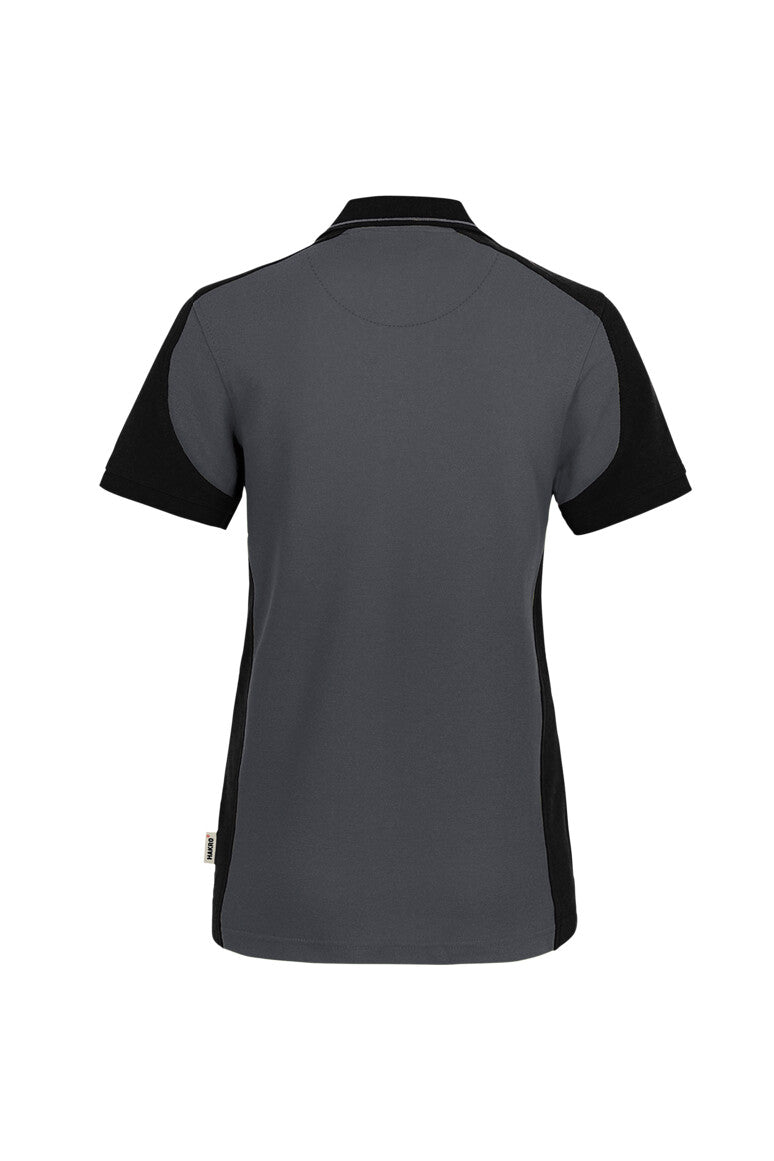 HAKRO Damen Poloshirt Contrast MIKRALINAR® ECO - karbongrau/schwarz