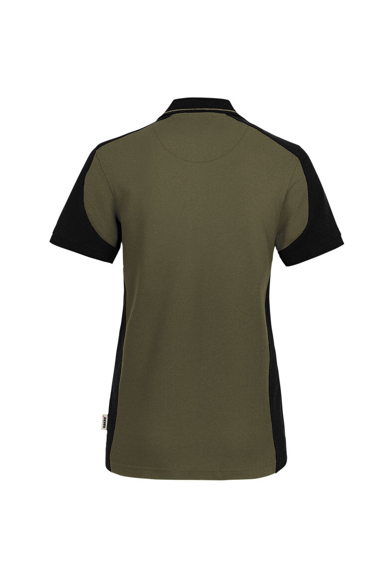 HAKRO Damen Poloshirt Contrast MIKRALINAR® ECO - olive/schwarz