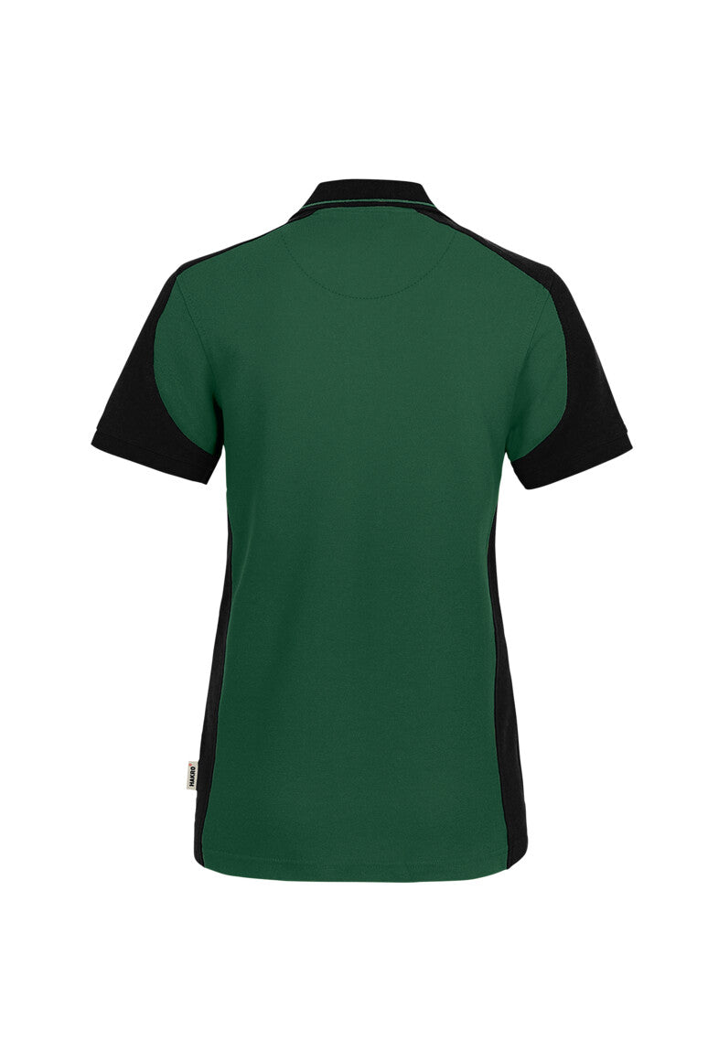 HAKRO Damen Poloshirt Contrast MIKRALINAR® ECO - tanne/schwarz