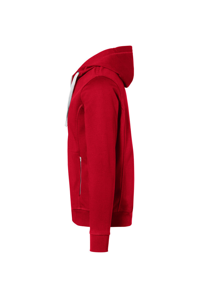 HAKRO Kapuzenjacke Bonded ECO - rot/silber