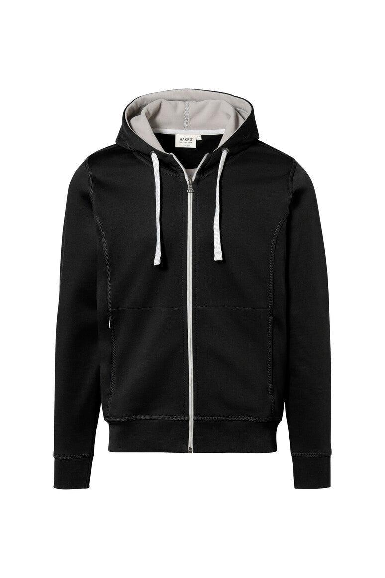 HAKRO Kapuzenjacke Bonded ECO - schwarz/silber