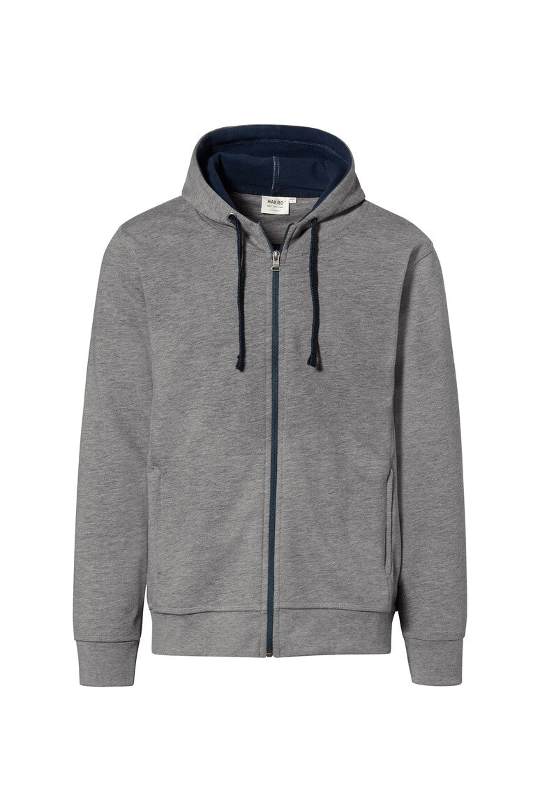 HAKRO Kapuzenjacke Bonded ECO - grau meliert/tinte