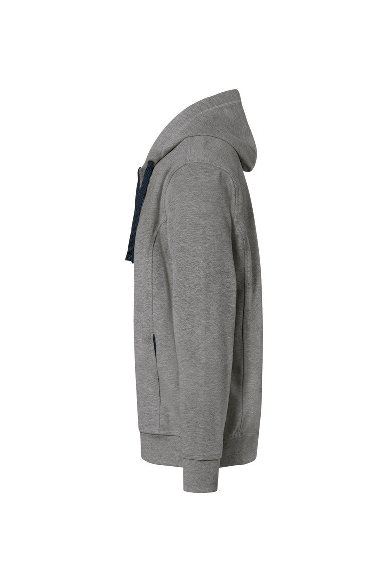 HAKRO Kapuzenjacke Bonded ECO - grau meliert/tinte