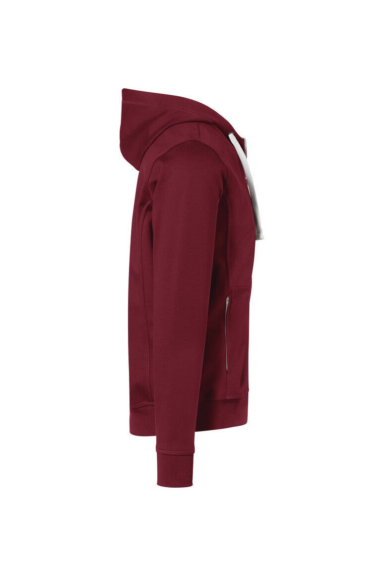 HAKRO Kapuzenjacke Bonded ECO - weinrot/silber