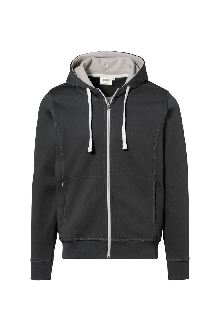 HAKRO Kapuzenjacke Bonded ECO - anthrazit/silber