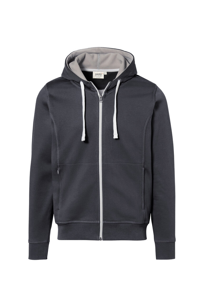 HAKRO Kapuzenjacke Bonded ECO - karbongrau/silber
