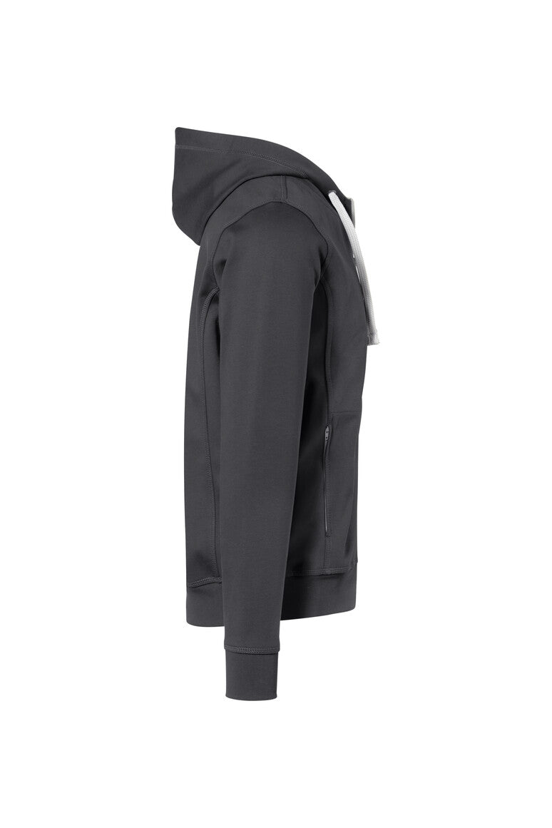 HAKRO Kapuzenjacke Bonded ECO - karbongrau/silber
