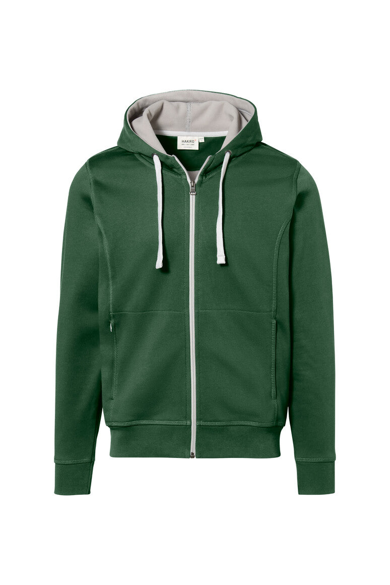 HAKRO Kapuzenjacke Bonded ECO - tanne/silber