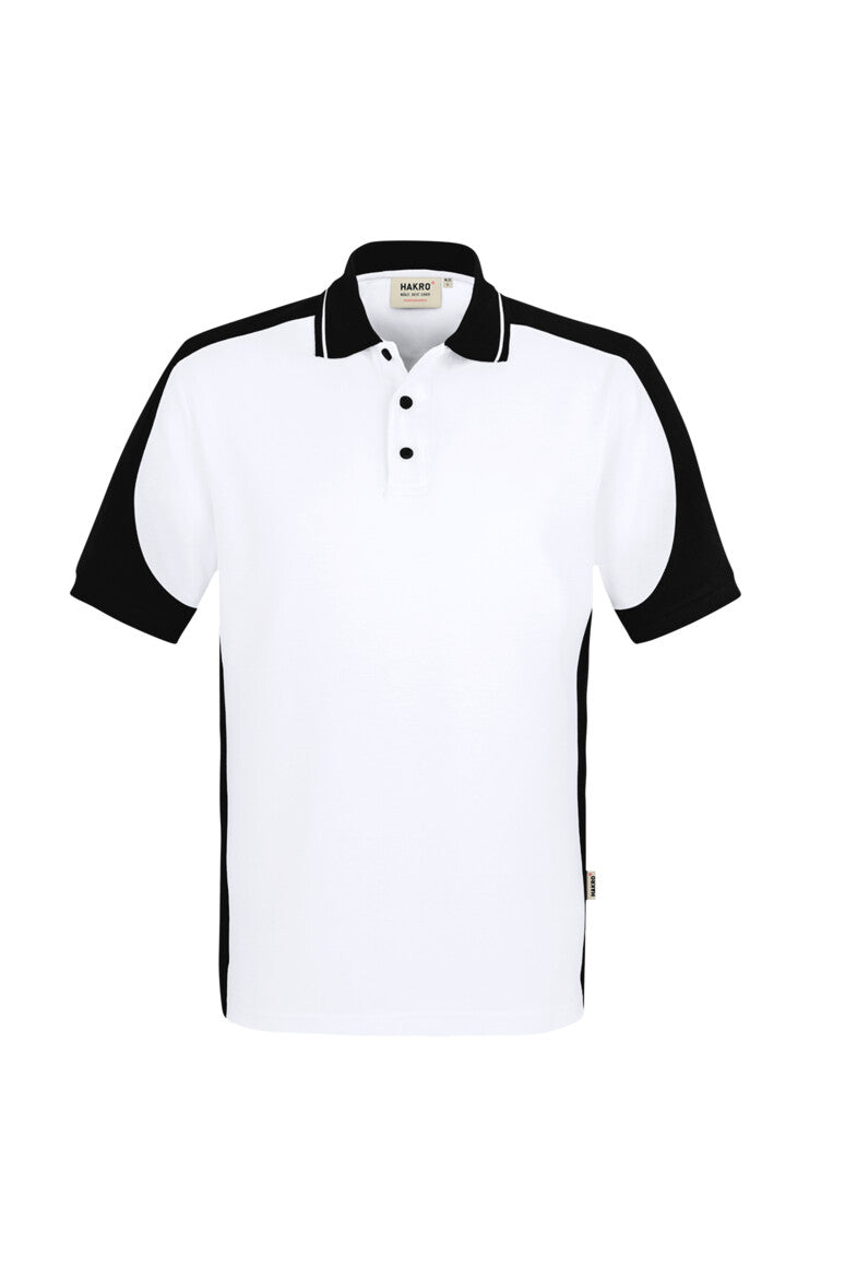HAKRO Poloshirt Contrast  MIKRALINAR® ECO - weiß/schwarz