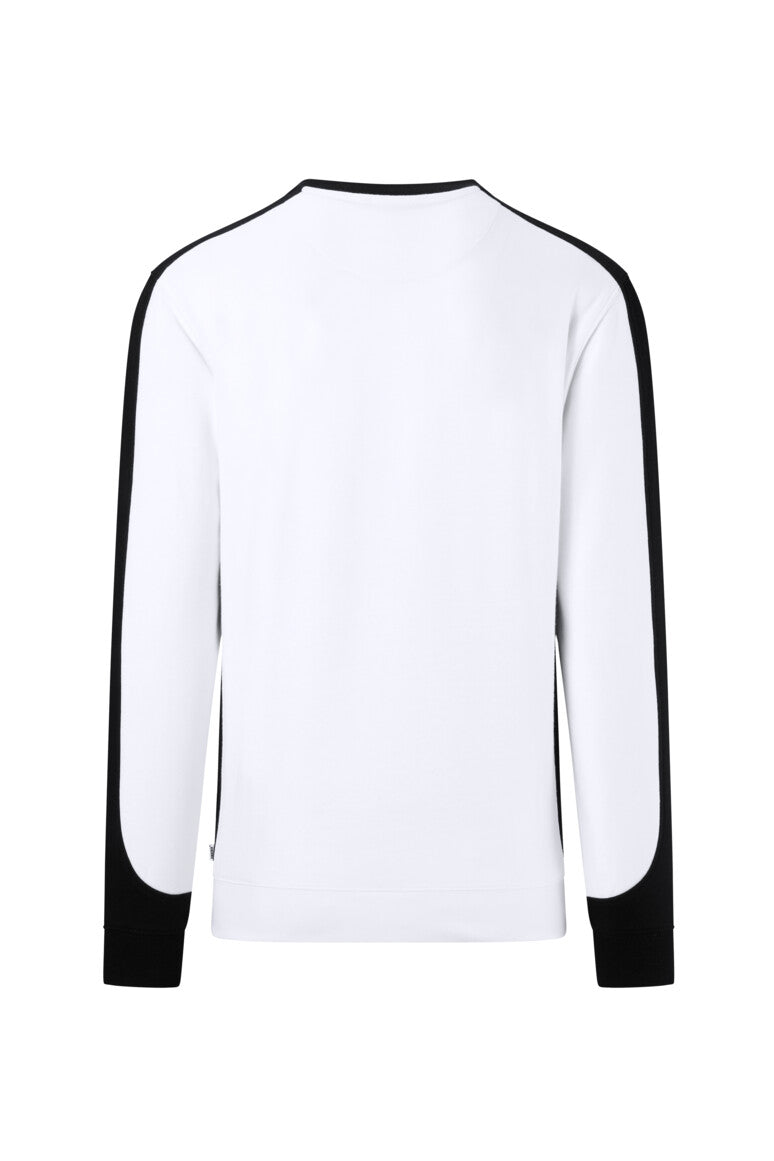 HAKRO Sweatshirt Contrast MIKRALINAR® ECO - weiß/schwarz