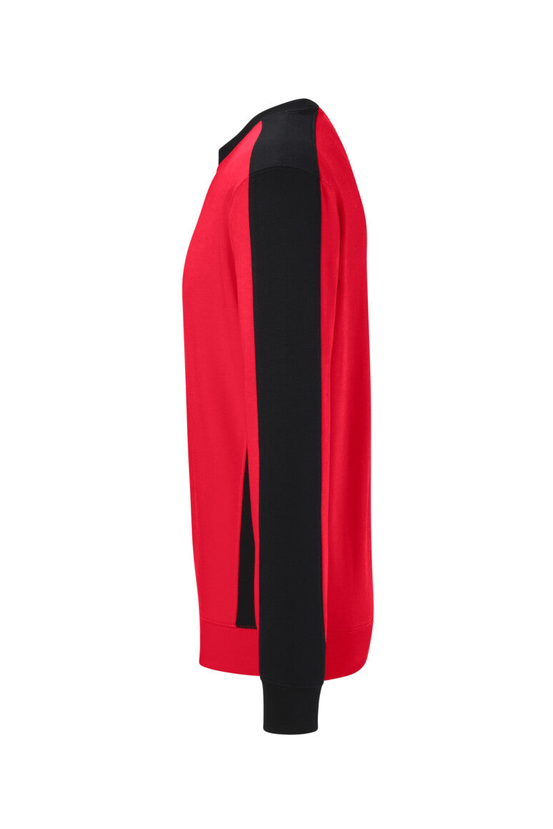 HAKRO Sweatshirt Contrast MIKRALINAR® ECO - rot/schwarz