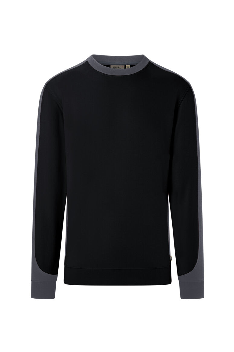 HAKRO Sweatshirt Contrast MIKRALINAR® ECO - schwarz/karbongrau
