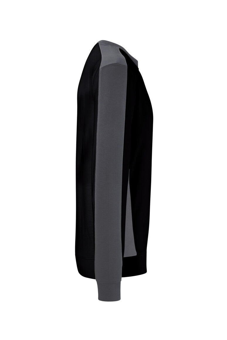 HAKRO Sweatshirt Contrast MIKRALINAR® ECO - schwarz/karbongrau