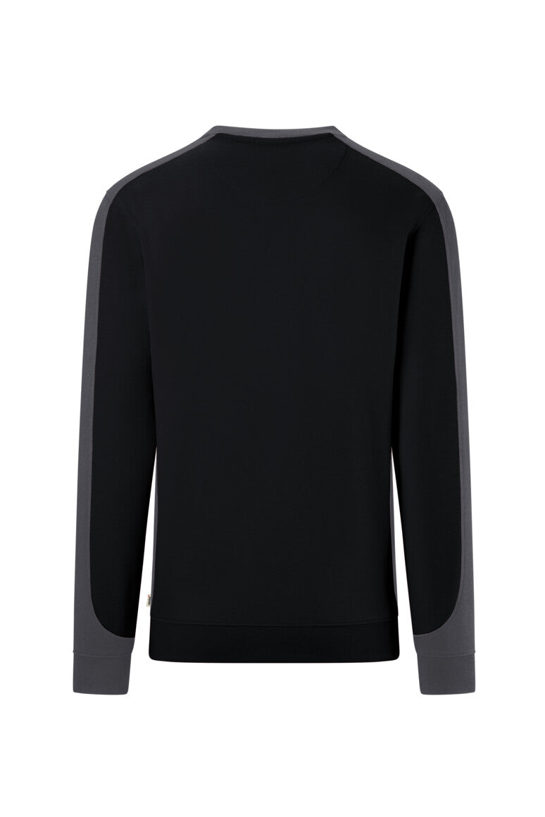 HAKRO Sweatshirt Contrast MIKRALINAR® ECO - schwarz/karbongrau