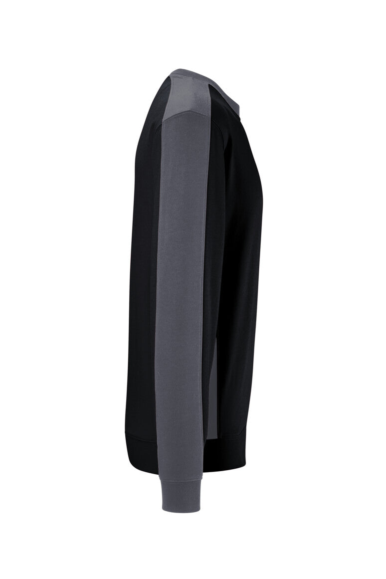 HAKRO Sweatshirt Contrast MIKRALINAR® ECO - schwarz/karbongrau