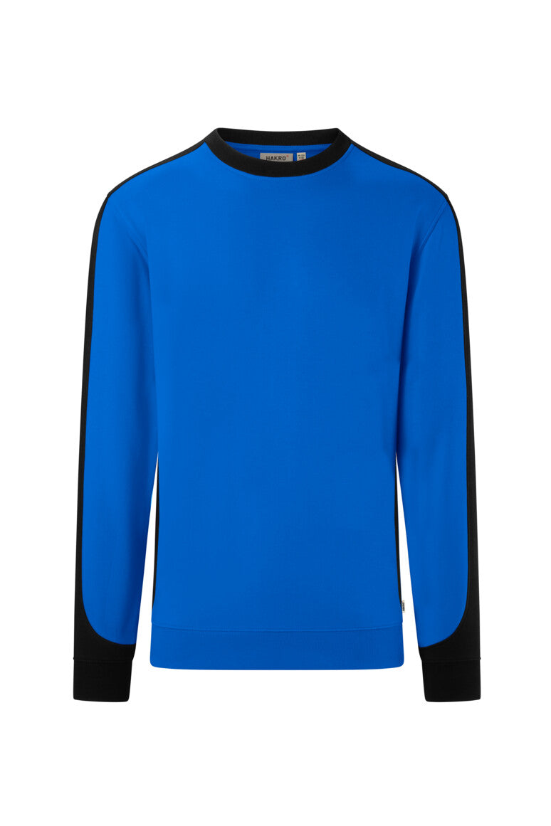 HAKRO Sweatshirt Contrast MIKRALINAR® ECO - royalblau/schwarz