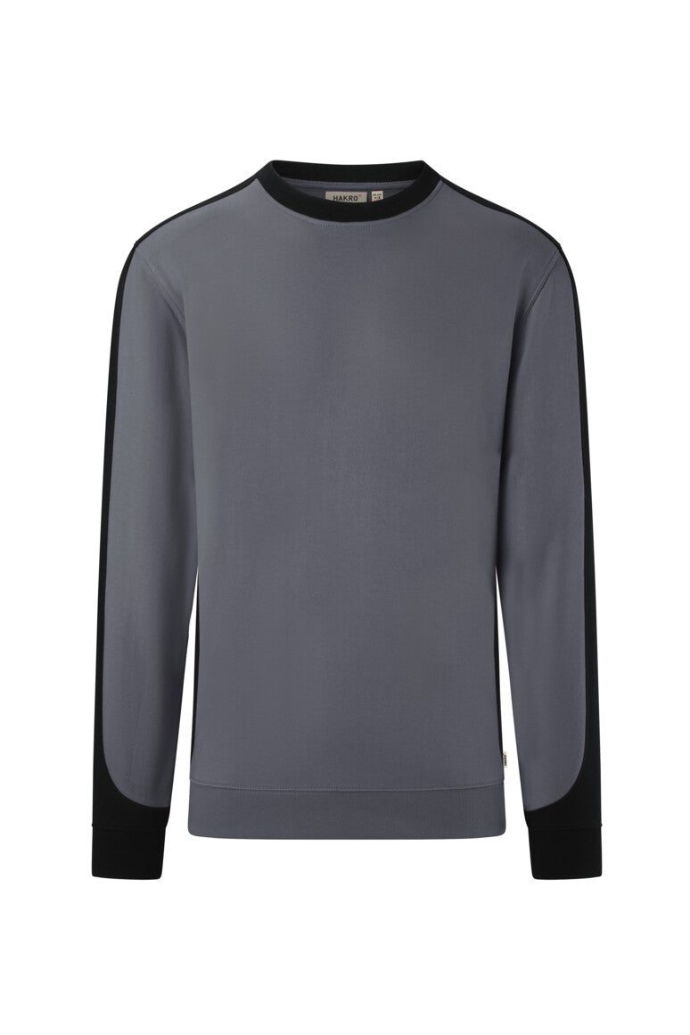 HAKRO Sweatshirt Contrast MIKRALINAR® ECO - anthrazit/schwarz