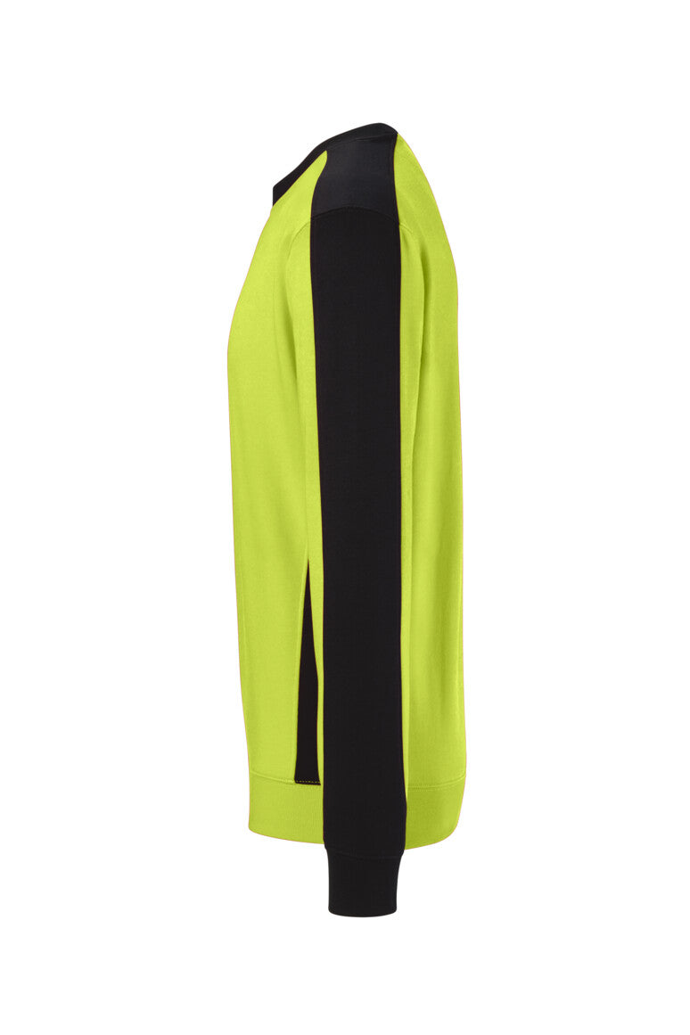 HAKRO Sweatshirt Contrast MIKRALINAR® ECO - kiwi/schwarz