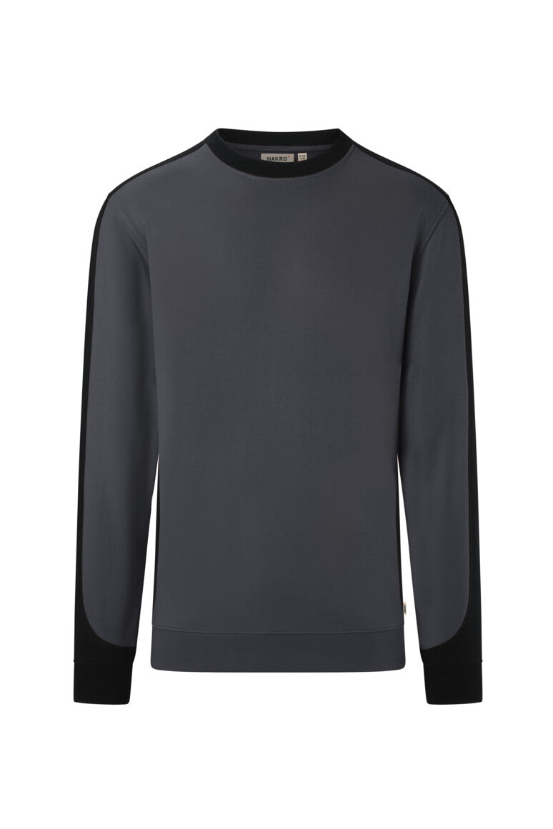 HAKRO Sweatshirt Contrast MIKRALINAR® ECO - karbongrau/schwarz