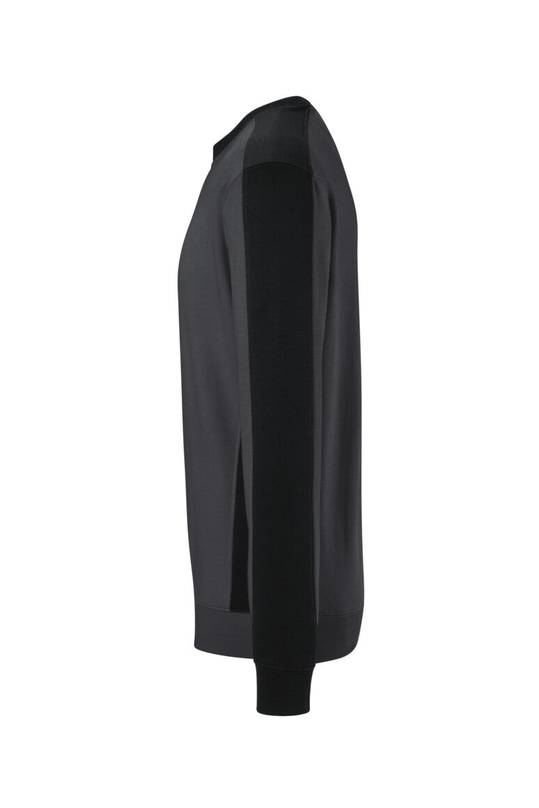 HAKRO Sweatshirt Contrast MIKRALINAR® ECO - karbongrau/schwarz