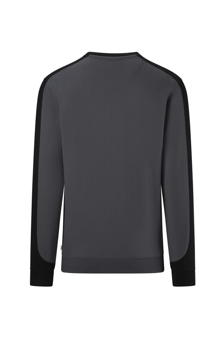 HAKRO Sweatshirt Contrast MIKRALINAR® ECO - karbongrau/schwarz