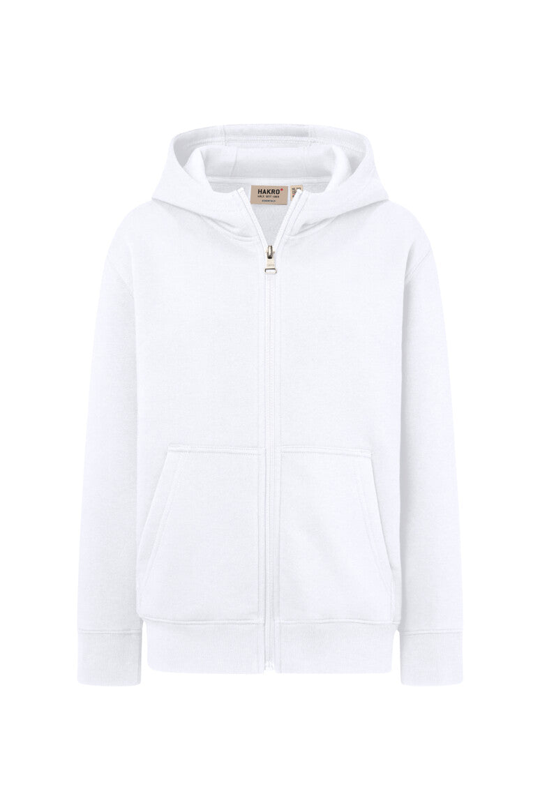 HAKRO Kinder Kapuzen-Sweatjacke Bio-Baumwolle - weiß