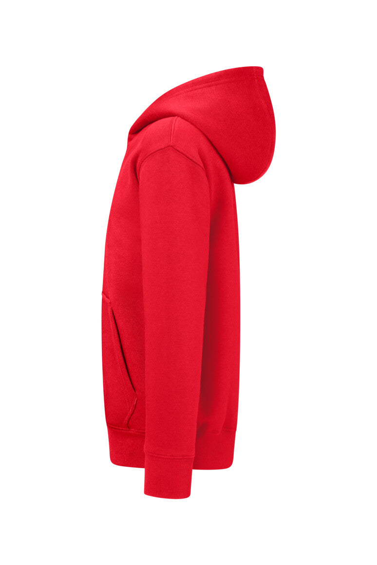 HAKRO Kinder Kapuzen-Sweatjacke Bio-Baumwolle - rot
